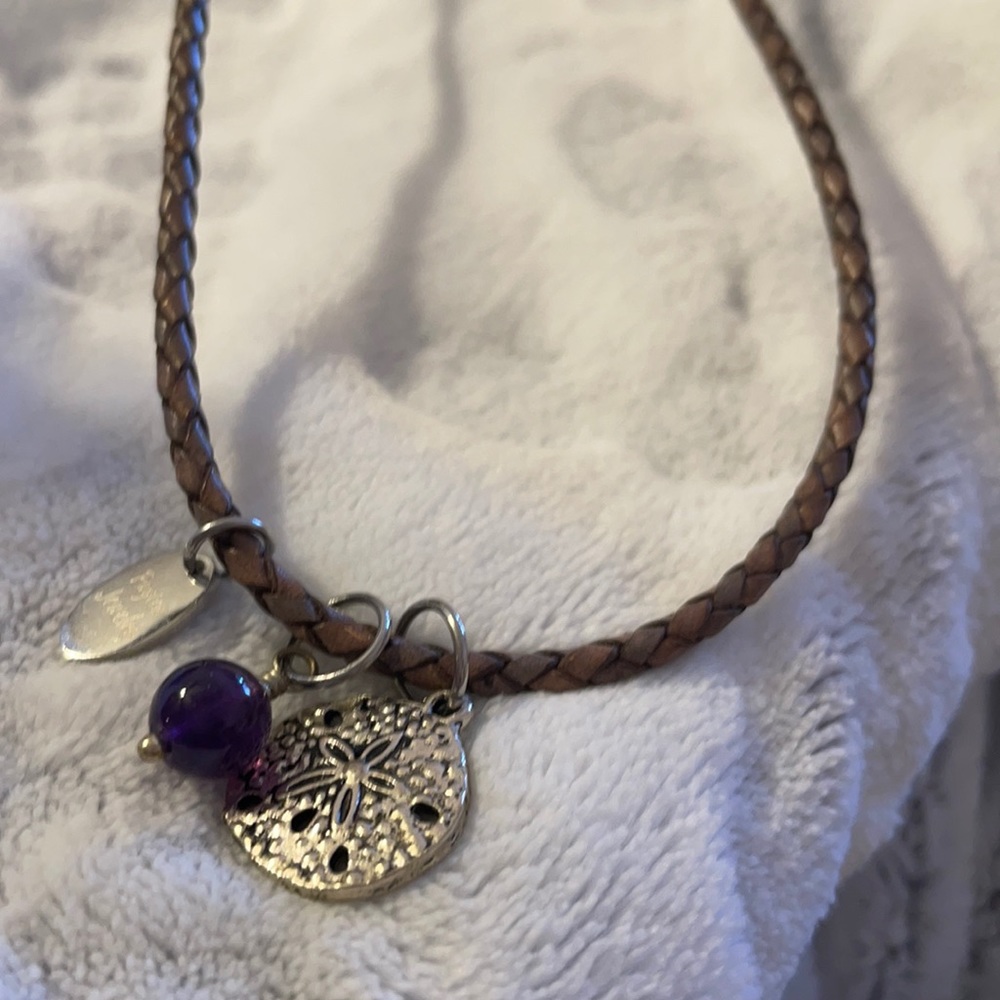 Leather braided handmade necklace (Payton Jewerly)